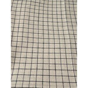 Black & Cream Plaid Fabric Piece 13x28" Sewing Crafts Quilting Cotton Material